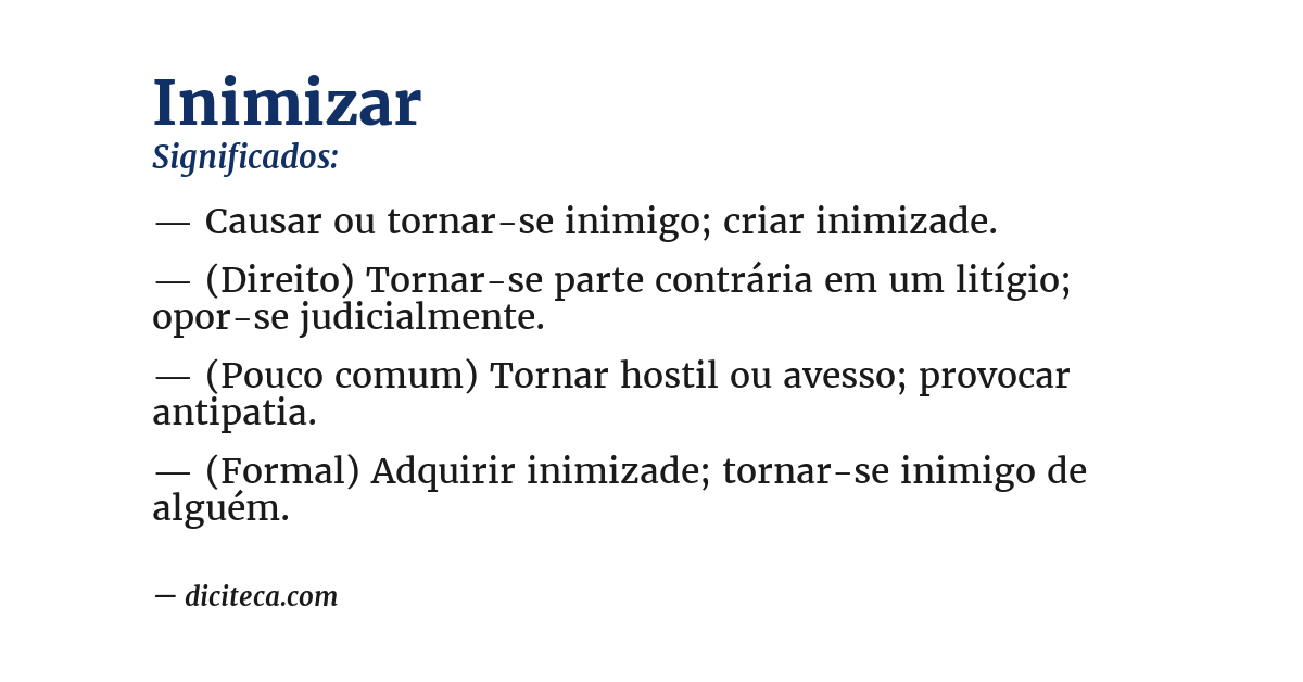 Significado de inimizar