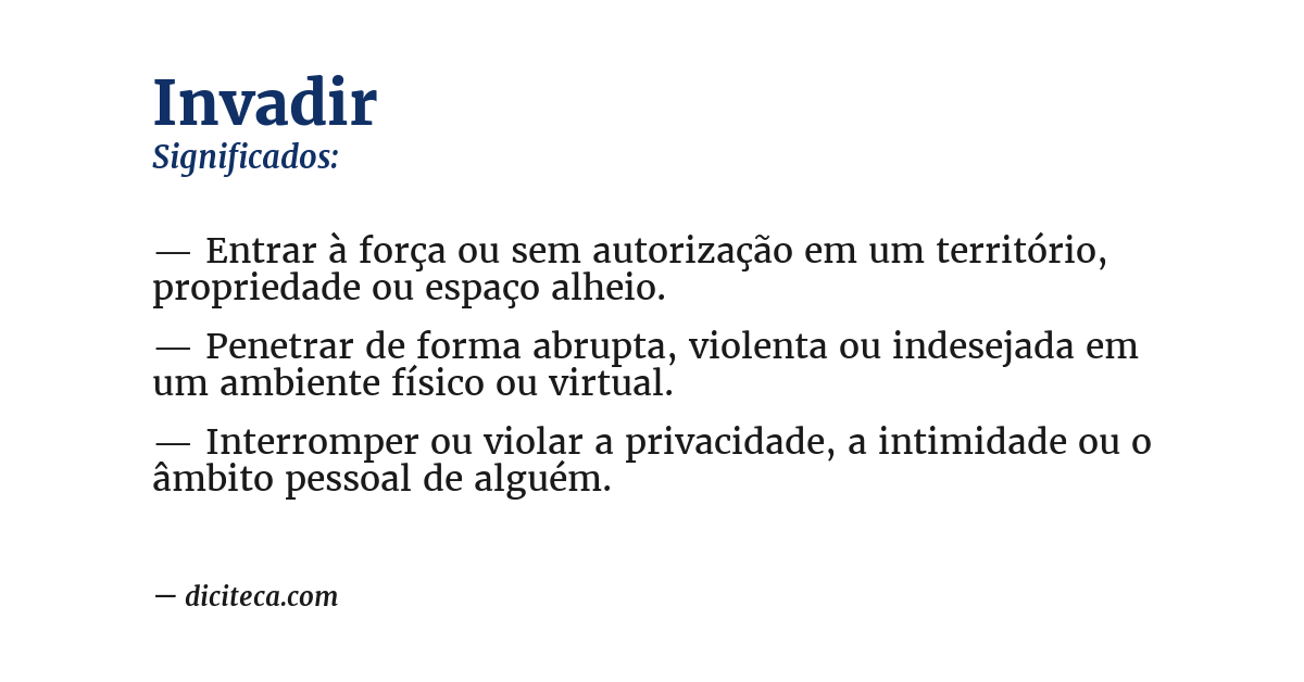 Significado de invadir