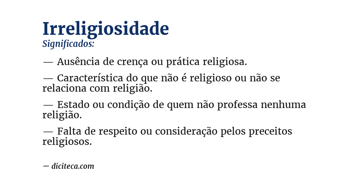 Significado de irreligiosidade