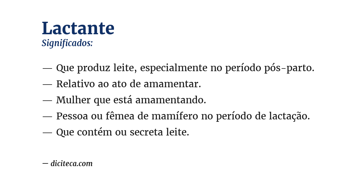 Significado de lactante