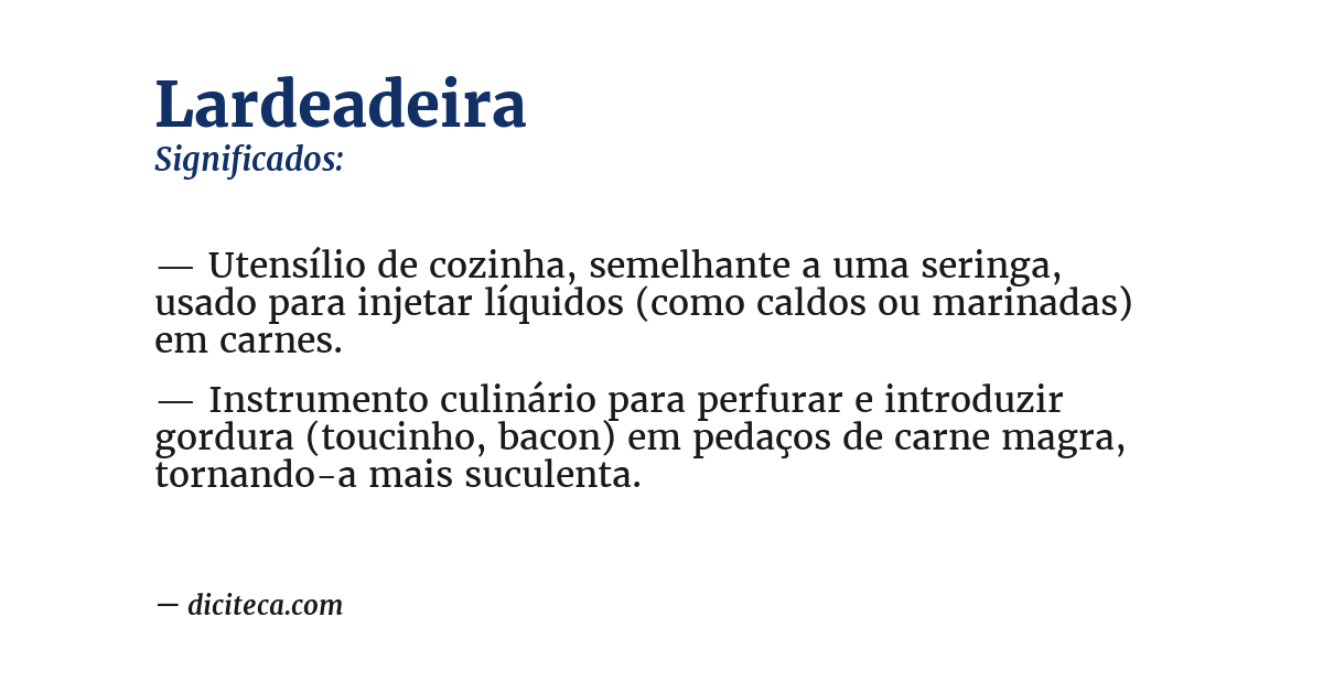 Significado de lardeadeira