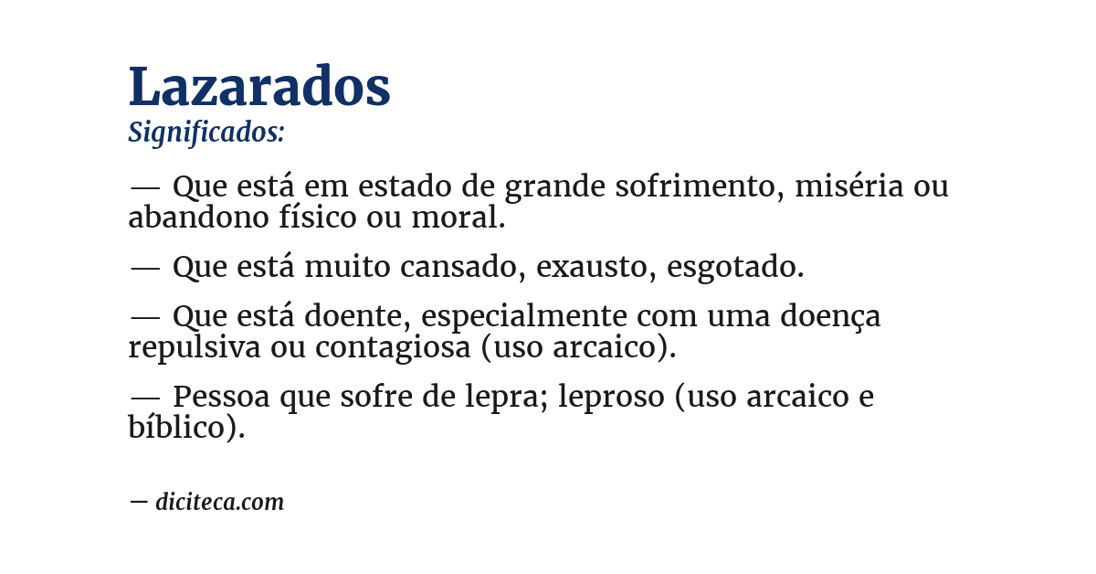 Significado de lazarados