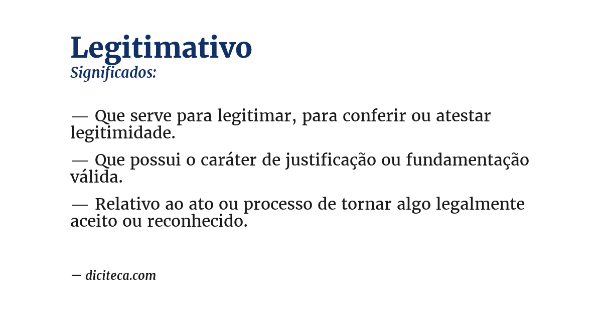 Significado de legitimativo