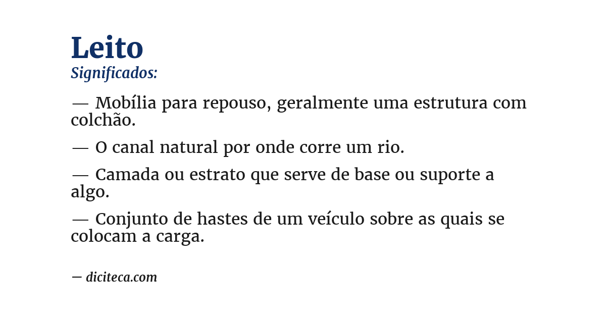 Significado de leito