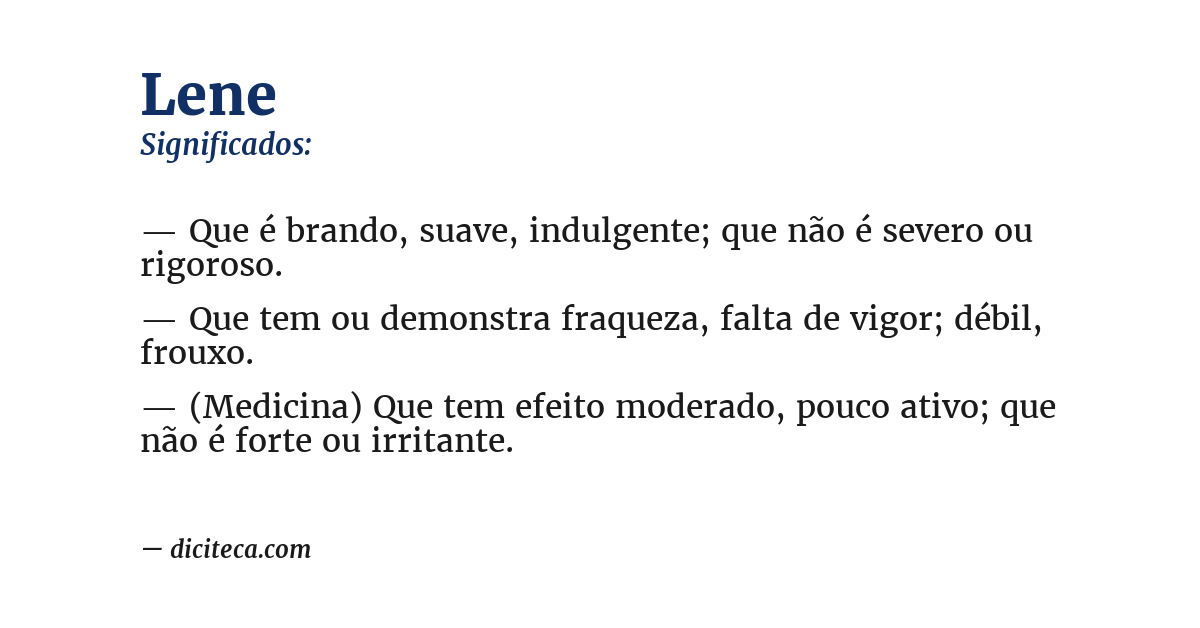 Significado de lene