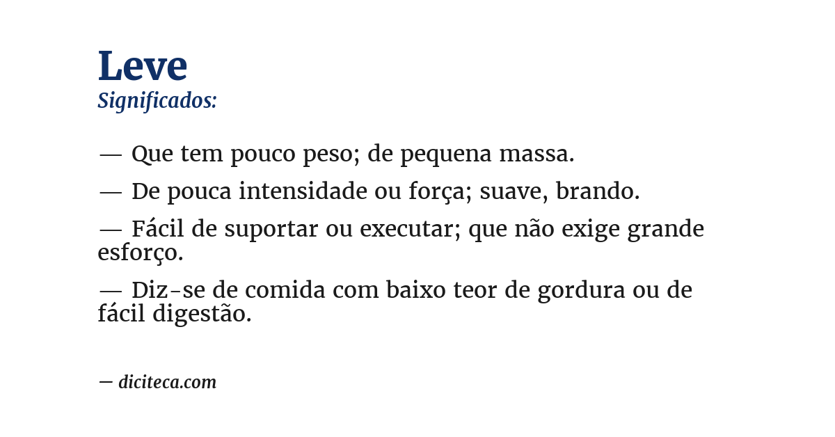 Significado de leve