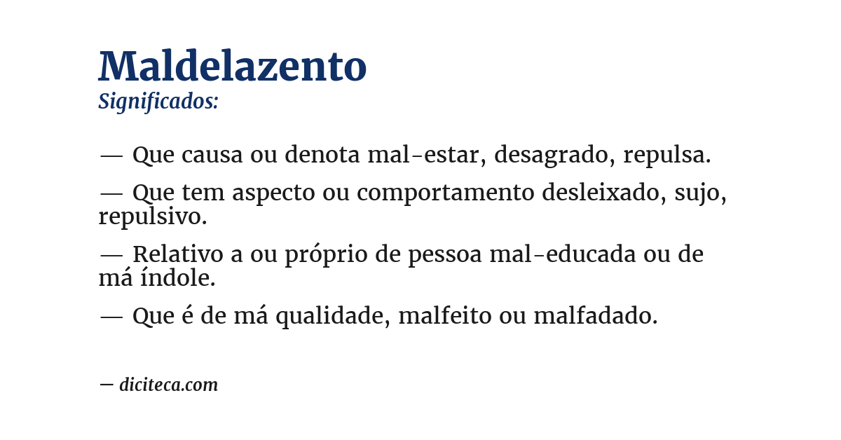 Significado de maldelazento