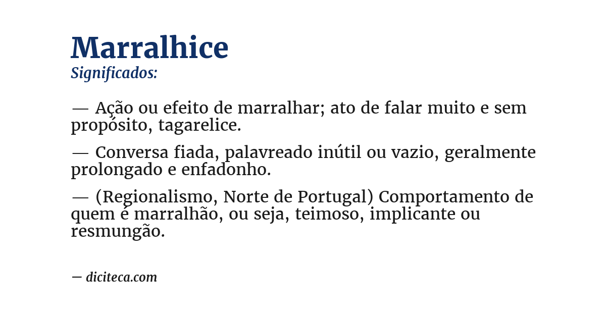 Significado de marralhice