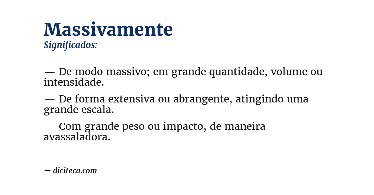 Significado de massivamente