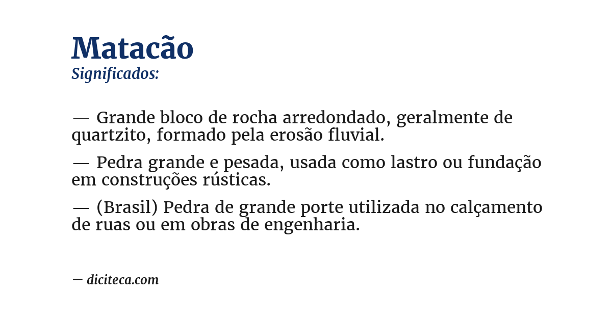 Significado de matacão
