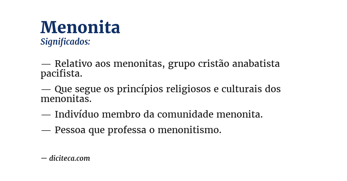 Significado de menonita