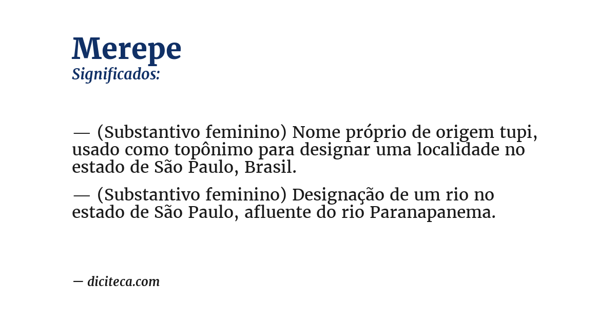 Significado de merepe