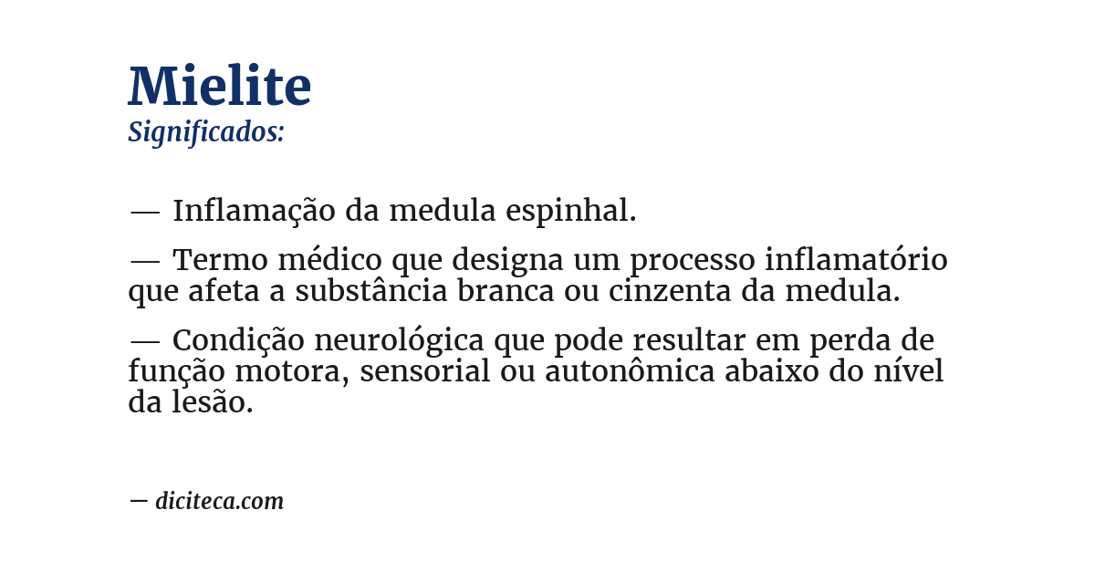 Significado de mielite