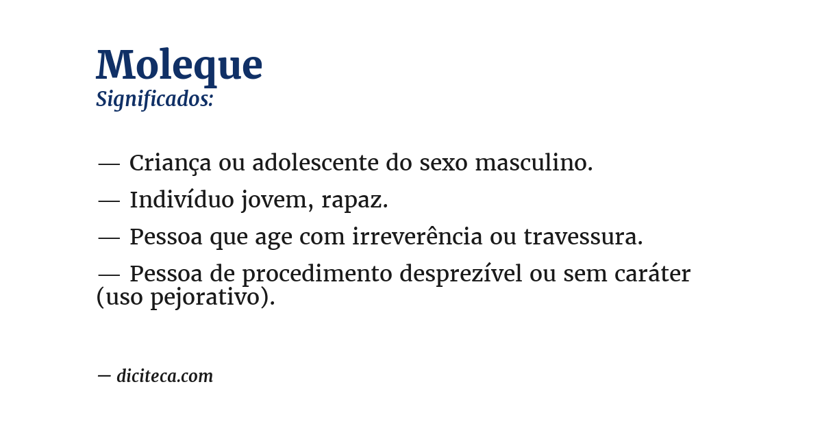 Significado de moleque