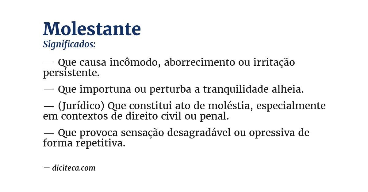 Significado de molestante