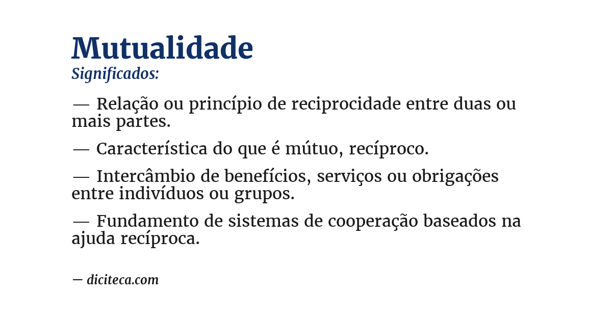Significado de mutualidade