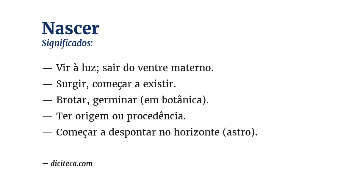 Significado de nascer
