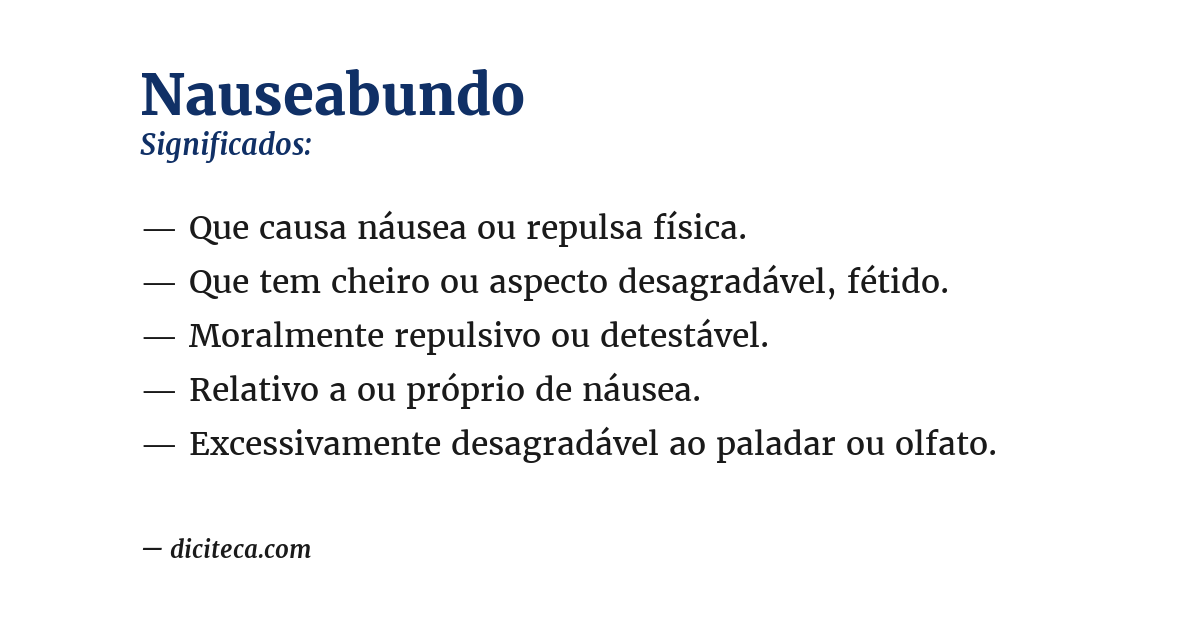 Significado de nauseabundo