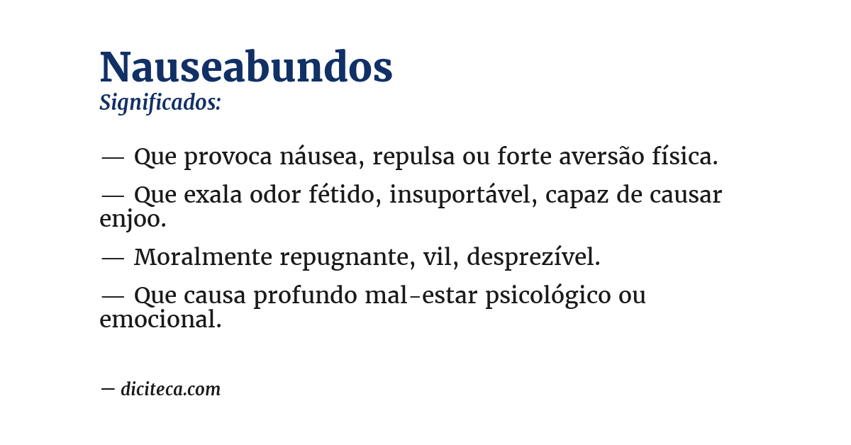 Significado de nauseabundos