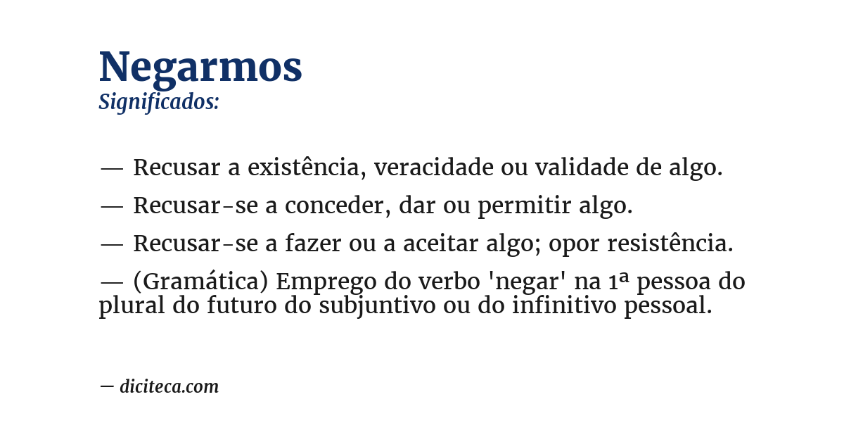 Significado de negarmos