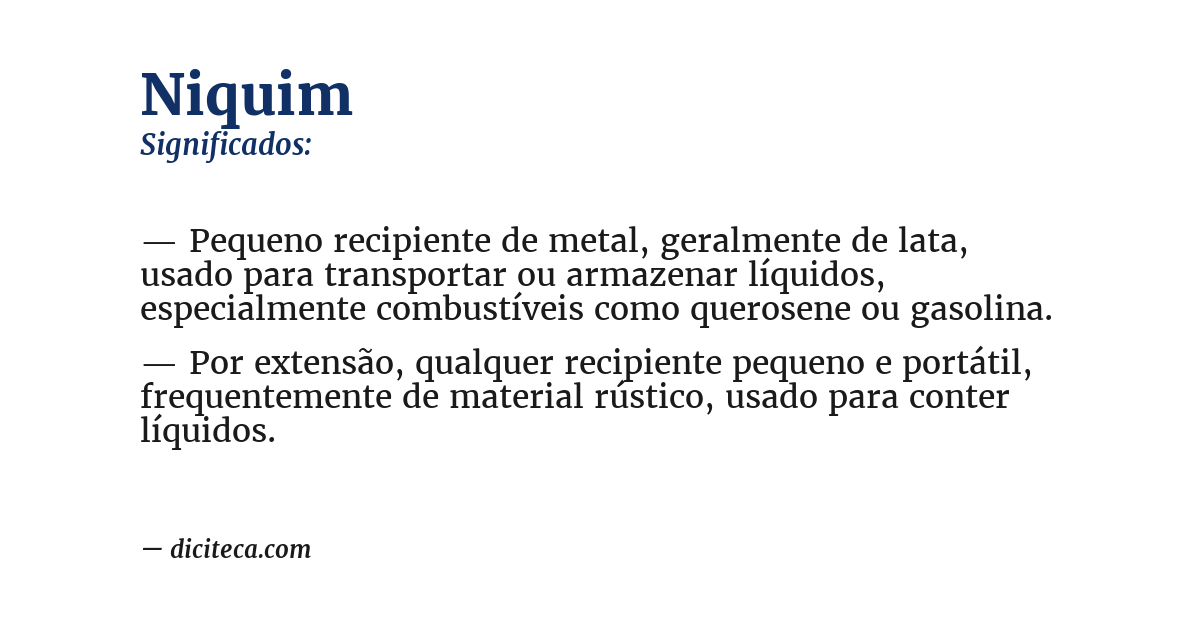 Significado de niquim