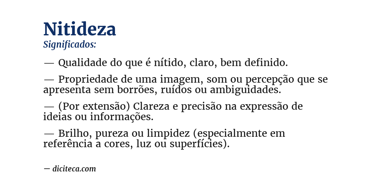 Significado de nitideza