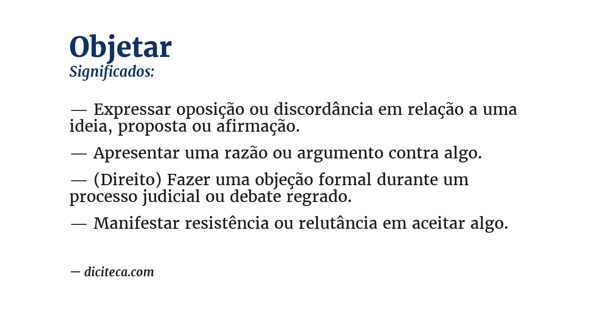 Significado de objetar