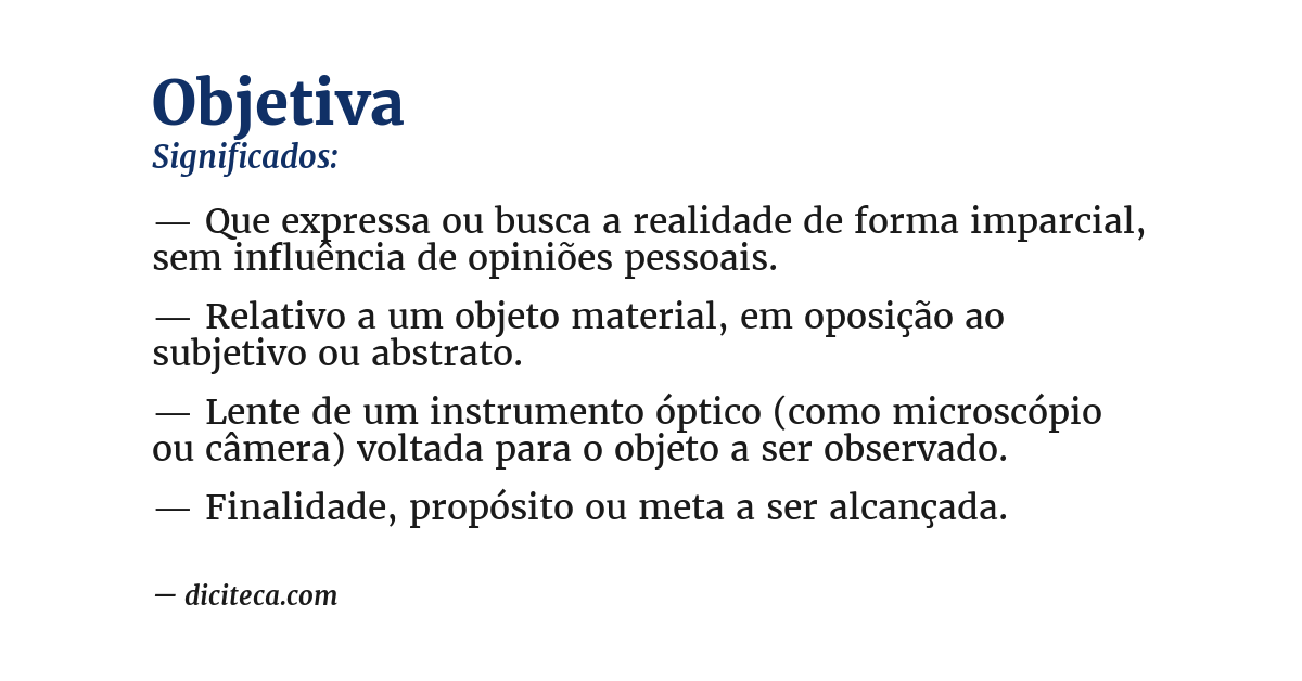 Significado de objetiva