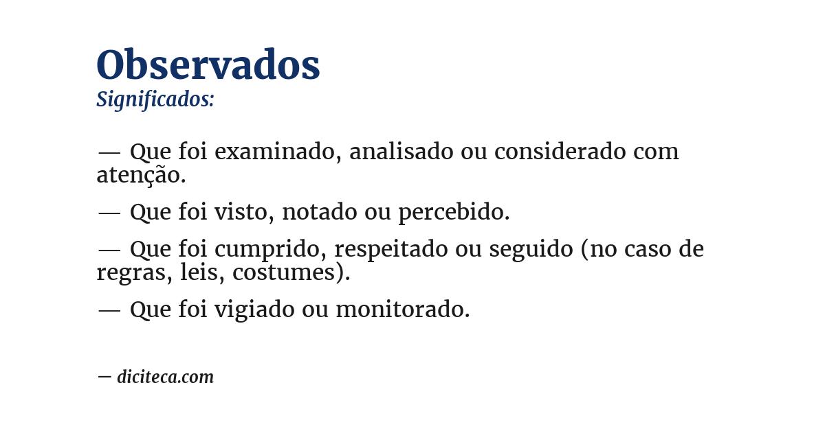 Significado de observados