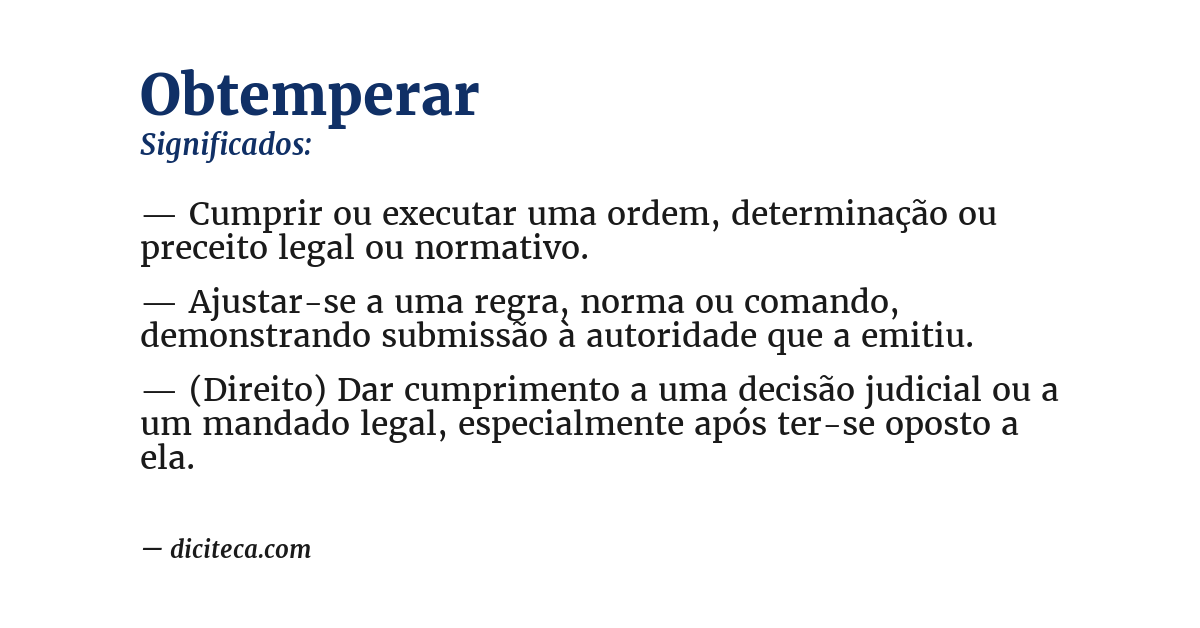 Significado de obtemperar