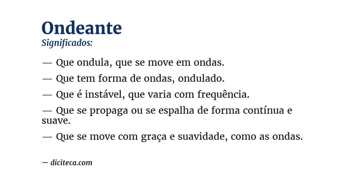 Significado de ondeante