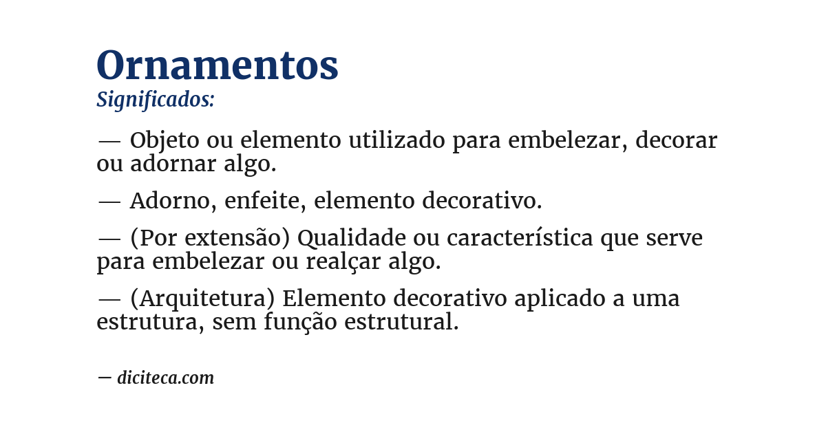 Significado de ornamentos
