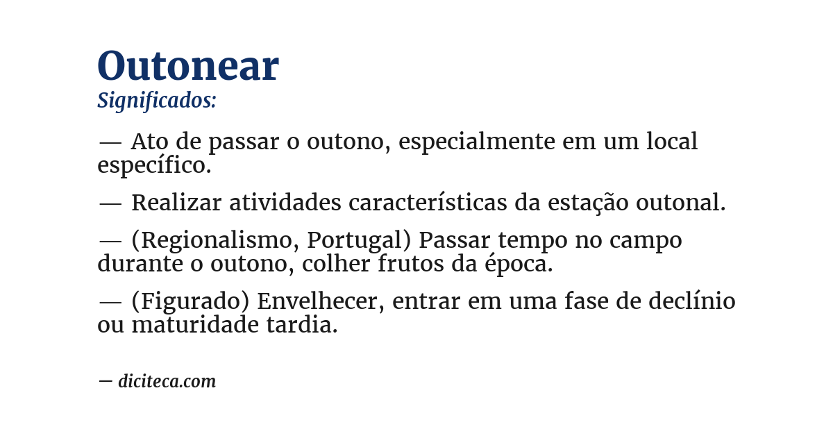 Significado de outonear