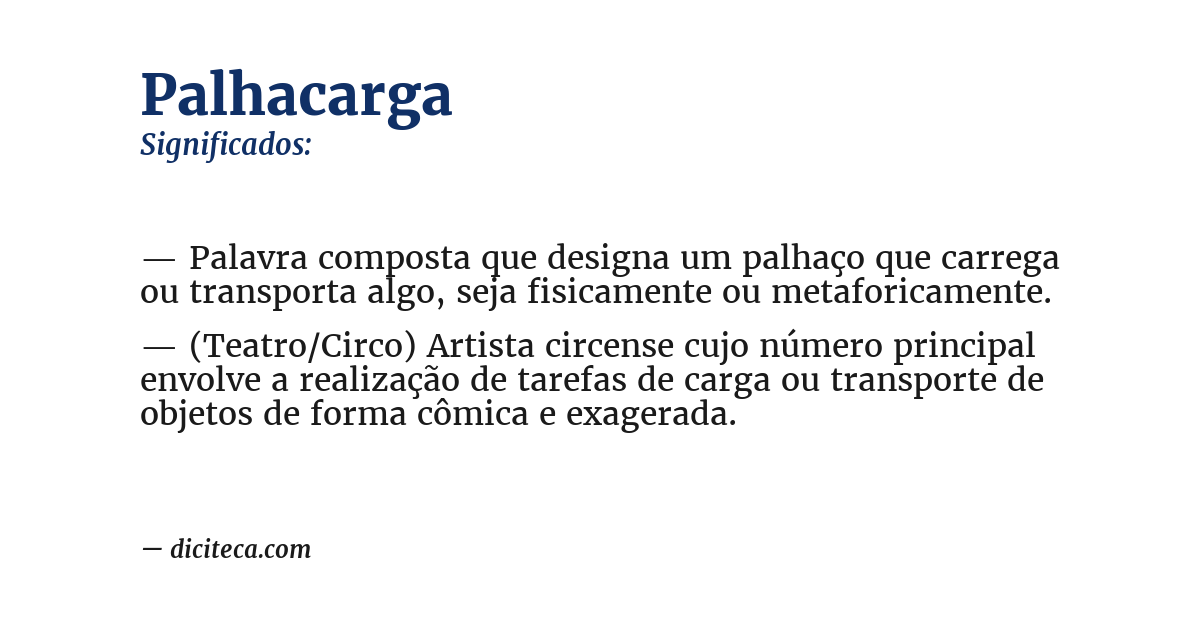 Significado de palhacarga