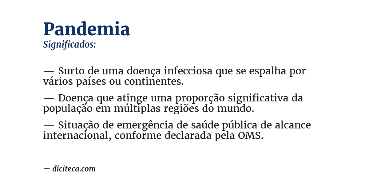 Significado de pandemia