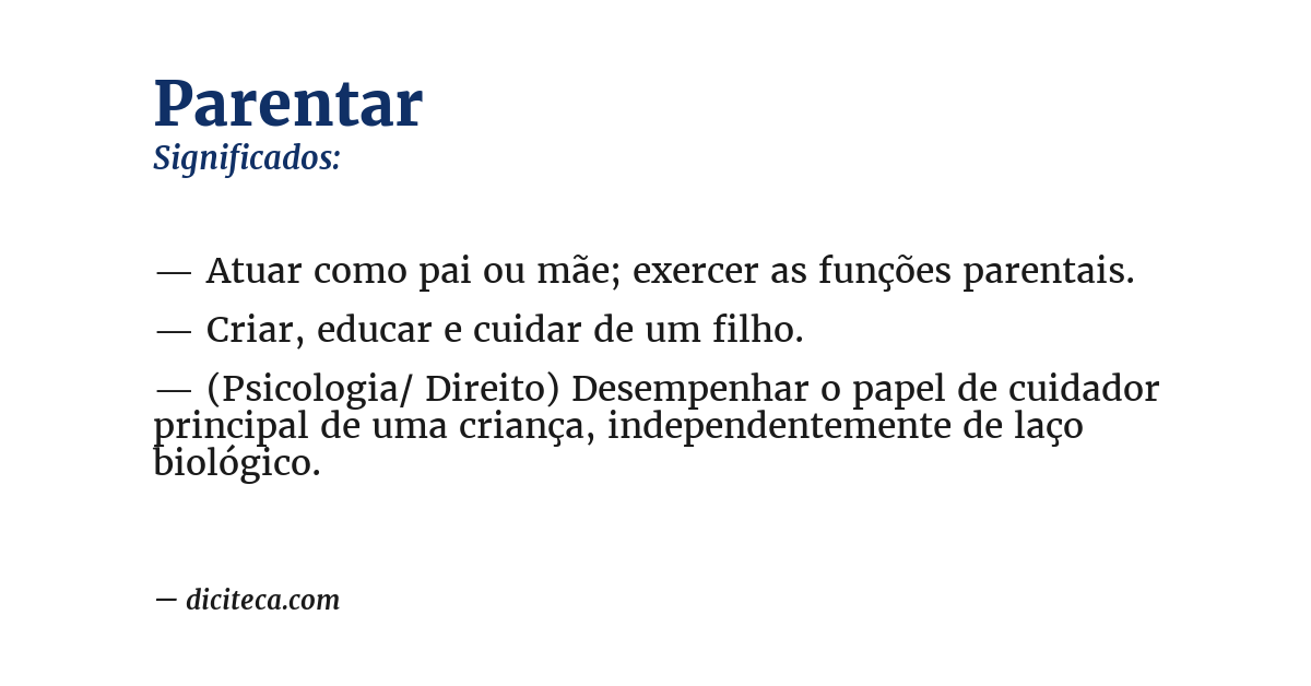 Significado de parentar