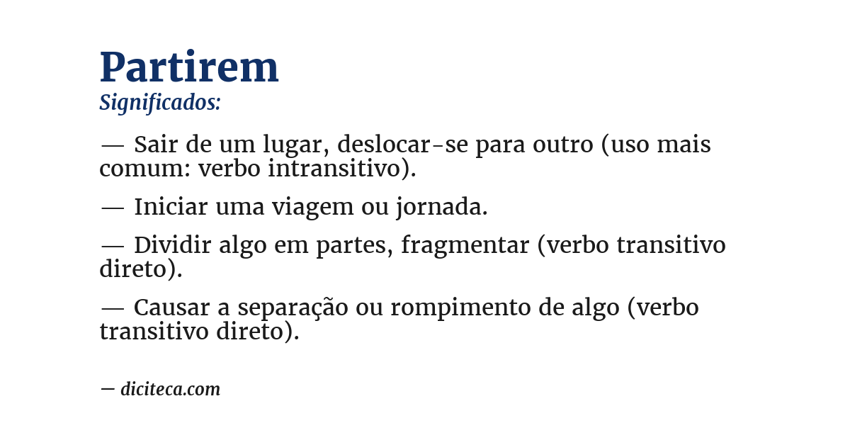 Significado de partirem