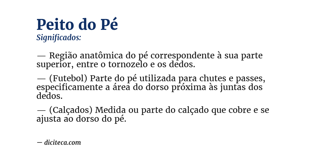 Significado de peito do pé