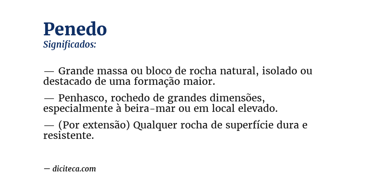 Significado de penedo