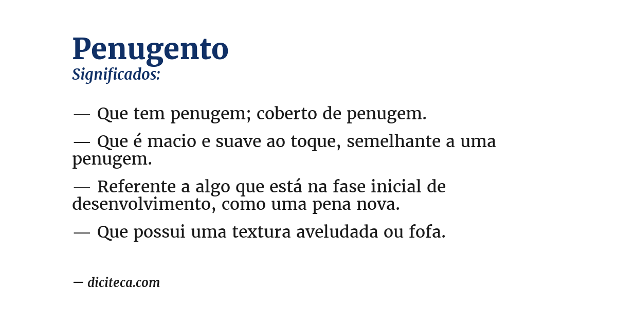 Significado de penugento