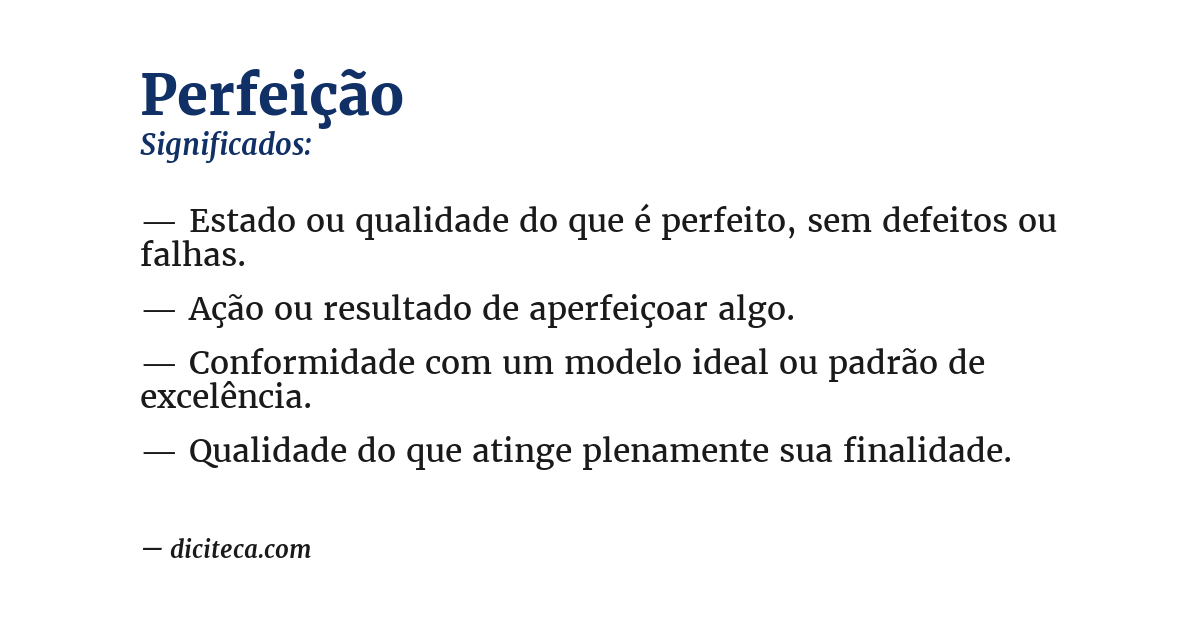 Significado de perfeição