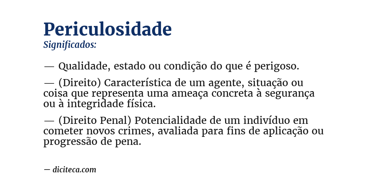 Significado de periculosidade