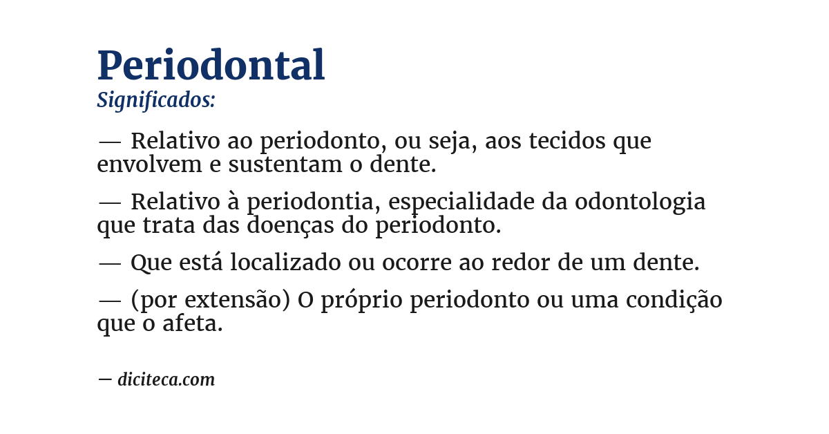 Significado de periodontal