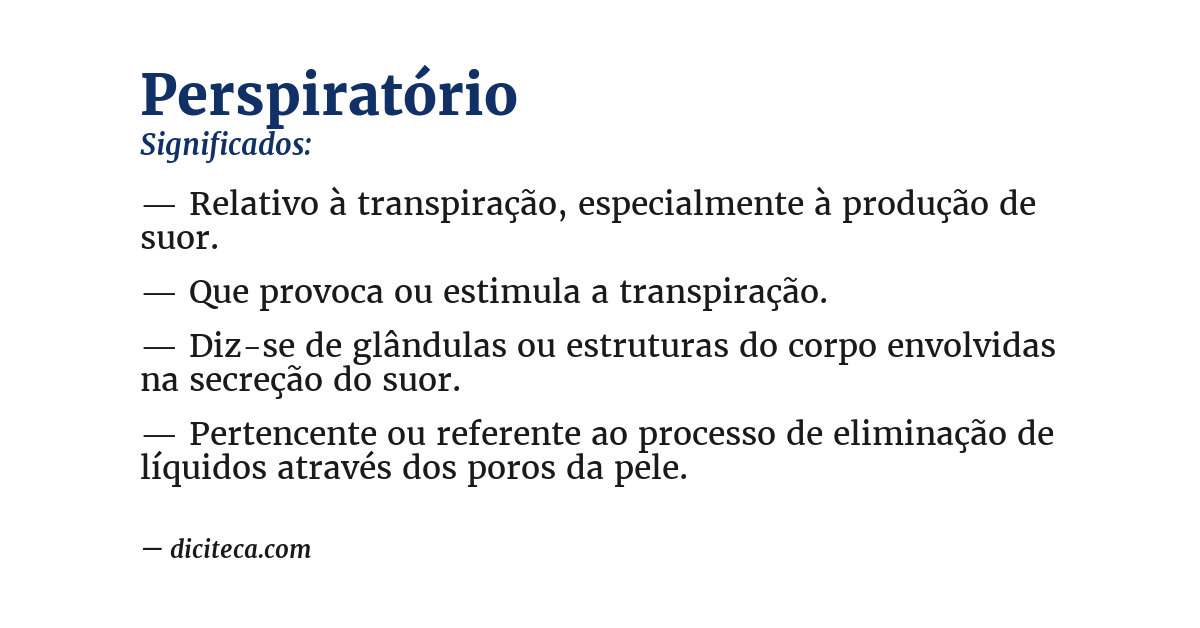 Significado de perspiratório