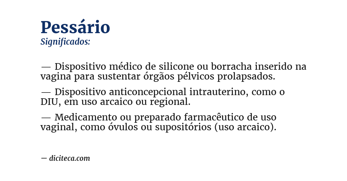 Significado de pessário