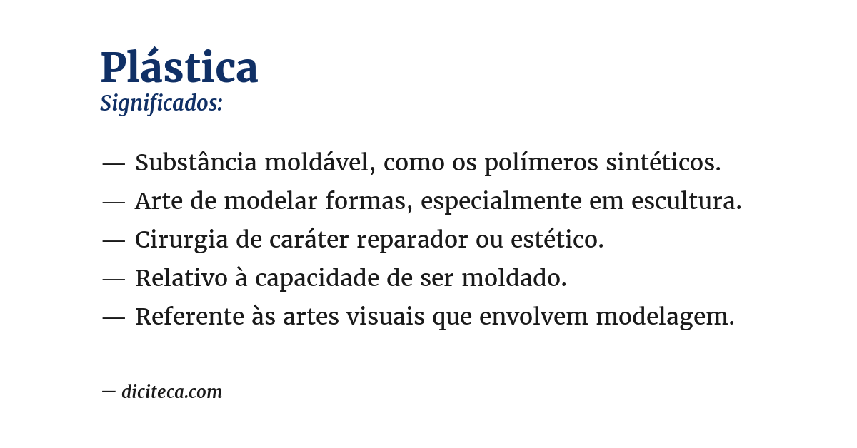 Significado de plástica