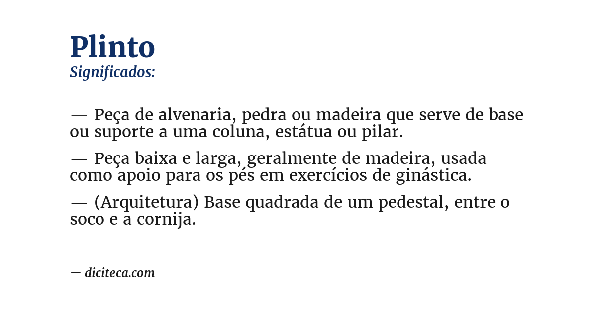 Significado de plinto