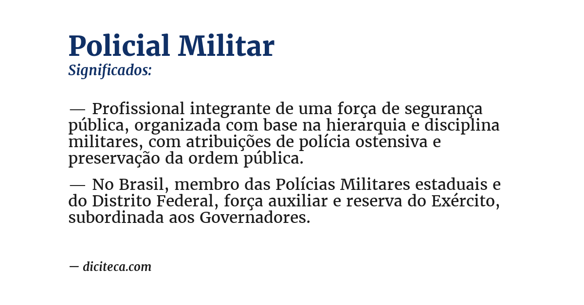 Significado de policial militar