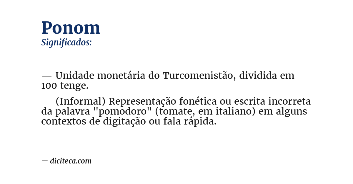 Significado de ponom