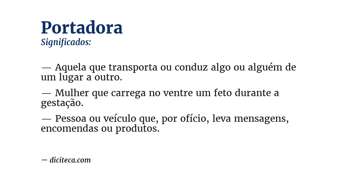 Significado de portadora